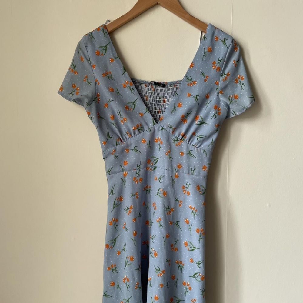 Floral Blue Dress